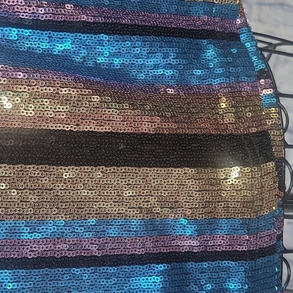 *BLUSH Multicolored Sequined Mini‎ Skirt Small - Picture 3 of 6